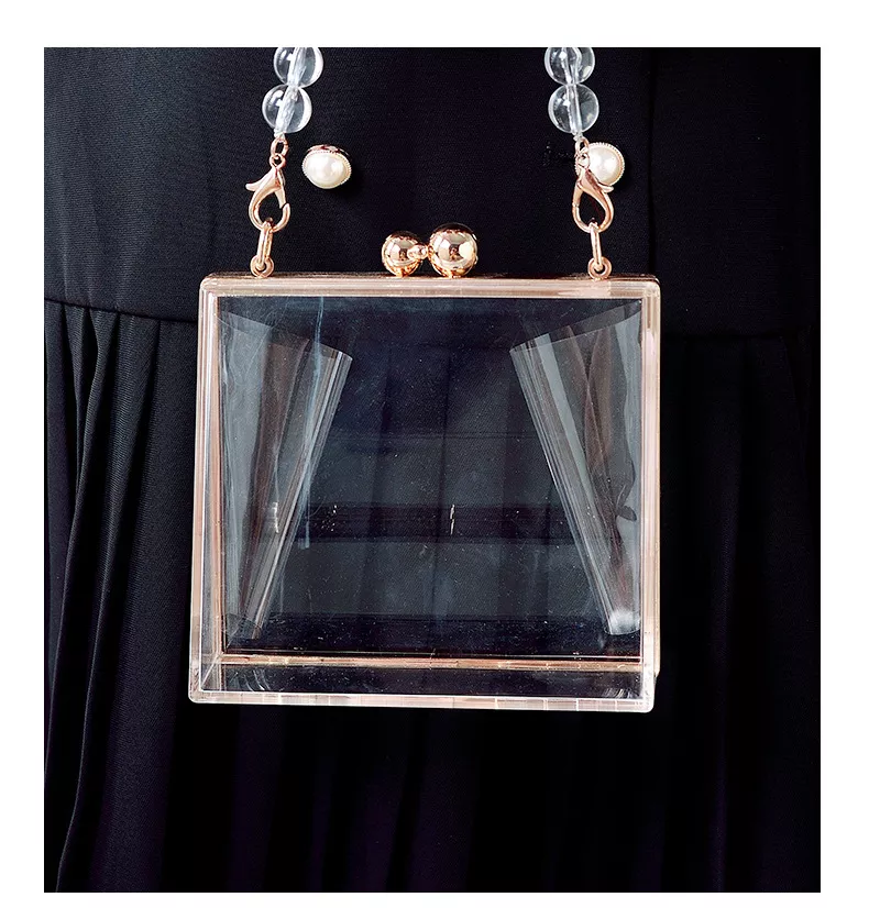 Acrylic Detachable Chain Clutch Handbag - Image 5